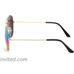 SOOLALA 2 Pairs Womens Classic Thin Metal Rainbow Mirrored Lens Aviator Sunglasses