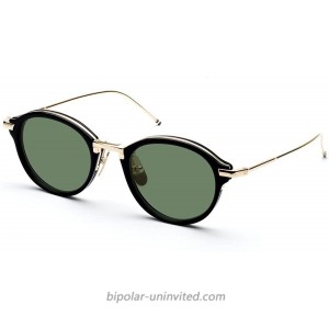 Sunglasses THOM BROWNE TB 011 A-T BlackShiny 12K Gold w G15 at  Men’s Clothing store