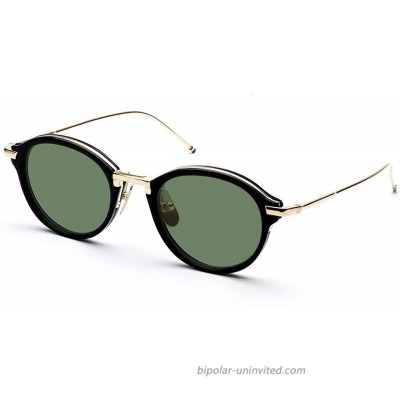 Sunglasses THOM BROWNE TB 011 A-T BlackShiny 12K Gold w G15 at  Men’s Clothing store