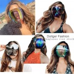 Tinted Sun Shields Visor Sunglasses for Women Men Color Oversized Shield Cover With glasses Visor Sunshade UV400 Protection SILVER