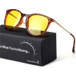 TJUTR Women's Night-Vision Glasses for Driving HD Polarized Yellow Lens Reduce Glare Safety Nighttime UV Protection