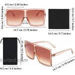 URATOT 6 Pieces Oversized Square Sunglasses Big Sunglasses Black Flat Top Fashion Shades Sunglasses for Women Men at Women’s Clothing store