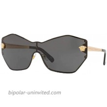 VE2182 100287 43MM Gold Dark Grey Rectangle Sunglasses for Women + FREE Complimentary Eyewear Kit