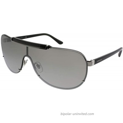 Versace Women's Greca Shield Sunglasses Silver Silver One Size