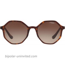 Vogue Eyewear Women's VO5222S Octagonal Sunglasses Dark Havana Light Brown Brown Gradient 52 mm