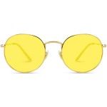 WearMe Pro - Polarized Round Retro Tinted Lens Metal Frame Sunglasses