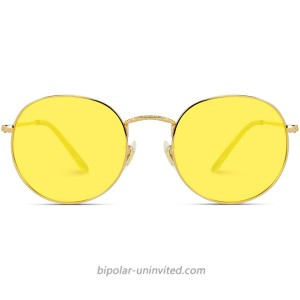 WearMe Pro - Polarized Round Retro Tinted Lens Metal Frame Sunglasses