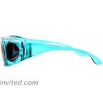 Womens Polarized Fit Over Glasses Rhinestone Sunglasses Oval Rectangular Teal