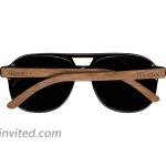 Woodies Aviator Style Walnut Wood Sunglasses with Black Polarized Lens for Men