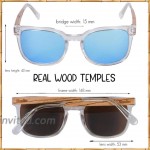 WOODIES Polarized Clear Acetate Wood Sunglasses in Wood Display Box for Men and Women | Blue Polarized Lenses and Real Wooden Frame | 100% UVA UVB Ray Protection