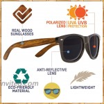 WOODIES Polarized Dark Grain Full Bamboo Wood Sunglasses for Men and Women | Polarized Lenses and Real Wooden Frame | 100% UVA UVB Ray Protection