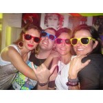 YVENIGHT 8 Packs Wholesale Neon Colors 80's Retro Sunglasses Bulk for Adult Party Supplies 8 Pack Mix-1