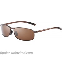 ZHILE Rectangular Polarized Sunglasses Anti Reflective Coating Lens Spring Hinge UV400 Brown Amber with AR COATING
