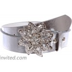 1 1 2 Women's Snap On Rhinestone Floral Fashion Belt Multi-Color Options at Women’s Clothing store
