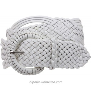 2 50 mm Genuine Leather Braided Woven Belt at  Women’s Clothing store