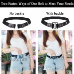 2 Pack Invisible Women Men Stretch No Buckle Belt Elastic Waist Web Strap Belt for Jeans Pants Dresses at Women’s Clothing store