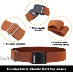 4 Pieces No Show Elastic Stretch Belt Adjustable Belt Invisible Flat Buckle Belt Non-Slip Backing for Women and Men at Women’s Clothing store