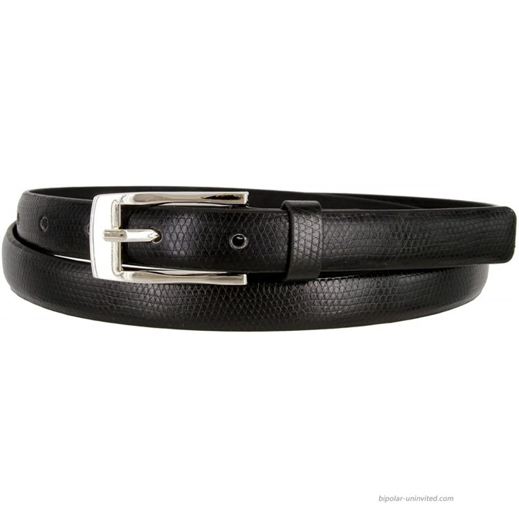 7045 Women's Skinny Lizard Embossed Leather Casual Dress Belt at Women’s Clothing store