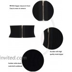 Aecibzo Womens Wide Elastic Stretch Waist Belt Corset Cincher Belt Trimmer Waistband Fit waist 28.7-37.4 Black at Women’s Clothing store
