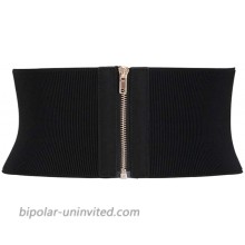 Aecibzo Womens Wide Elastic Stretch Waist Belt Corset Cincher Belt Trimmer Waistband Fit waist 28.7-37.4 Black at  Women’s Clothing store