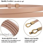 ALAIX Women's Belt Skinny Leather Belt Adjustable Dress Belt Thin Waist Belt with Gold Vintage BuckleTwo Packs at Women’s Clothing store