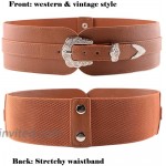 ALAIX Women's Wide Vintage Belt for Dresses Jumpsuit Coat Faux Leather Western Style Waist Belt Waistband Brown at Women’s Clothing store