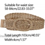Allegra K Womens Skinny Waist Belts Braided Woven Belts for Dress Wooden Buckle 58-84cm 22.83-33.07 Brown at Women’s Clothing store