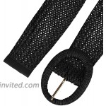 Allegra K Womens Woven Belts Wide Waist Belts for Dress Decor Adjustable 58-84cm 22.83-33.07 Black at Women’s Clothing store