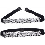 Anna-Kaci Women's Crystal Petal Cluster Stretch Elastic Cinch Waist Belt at Women’s Clothing store
