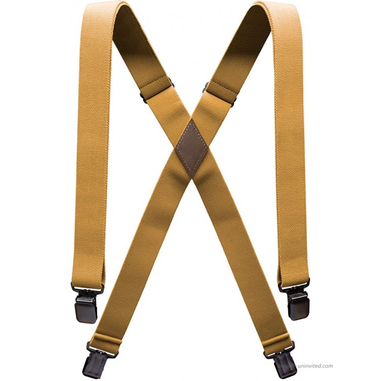 Arcade Belt Mens Jessup Suspenders 4 Point Heavy Duty Elastic Webbing Durable Metal Clips Metal Brown
