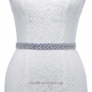 AW BRIDAL Bridal Belt Wedding Belt Rhinestone Crystal Sash Belts for Women Wedding Gown Bridal Sash Belt for Women Bride Dress Blue at  Women’s Clothing store