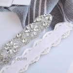 AWAYTR Bridal Rhinestone Wedding Belts - Wedding Dress Sash Belt with 18.8In Silver Rhinestone Applique for Formal Party Prom Gown Gray at Women’s Clothing store