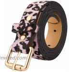 Ayliss Womens Belts Leopard Print PU Leather Waist Belt for Jeans Pink at Women’s Clothing store