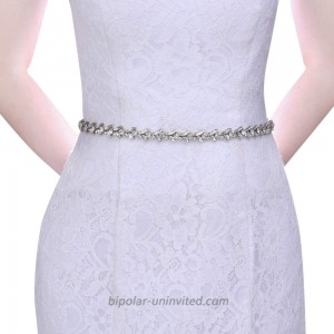 Azaleas Bridal Rhinestone Belt Bridesmaid Dress Sash Thin White Belt for DressS468 organza white at  Women’s Clothing store