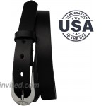 Black Bedazzled Belt - Leather Belt with Certified Nickel Free Buckle at Women’s Clothing store