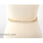 Brishow Handmade Rhinestone Bride Belts Sash Gold Crystal Wedding Bridal Belt Sashes for Women Dress Accessories at Women’s Clothing store