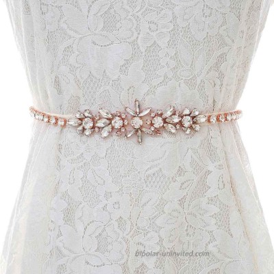 Brishow Handmade Rhinestone Bride Belts Sash Gold Crystal Wedding Bridal Belt Sashes for Women Dress Accessories at  Women’s Clothing store