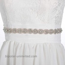 Brishow Handmade Rhinestone Bride Belts Silver Crystal Wedding Bridal Belt Sashes Bridesmaid Sash Women Dress Accessories Silver-White at  Women’s Clothing store