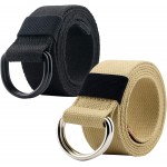 Canvas Belt Double D-ring Belt Canvas Web Belt for Men Women Casual Belt at Men’s Clothing store