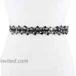 Culeze Women's Sparkly Crystal Rhinestone Elastic Skinny Waist Belt at Women’s Clothing store