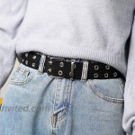 Double-Grommet Canvas-Belts Two-Hole Jeans Vintage Buckle Punk Belts at Women’s Clothing store