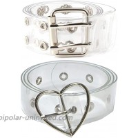 Double Grommet Prong PVC Transparent Clear Waist Belt with Square Heart Buckle at  Women’s Clothing store
