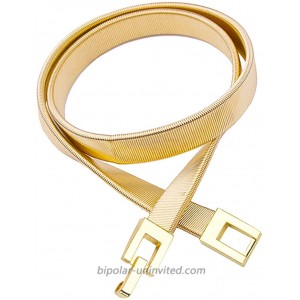 Earnda Womens Elastic Belt Metal Gold Stretch Waist Strap for Ladies Wedding Dress Belt at  Women’s Clothing store
