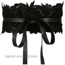 Fashion Black Lace Belts for Women Belt for Wedding Dress Wide Female Waistband Belts Cummerbunds Black at  Women’s Clothing store