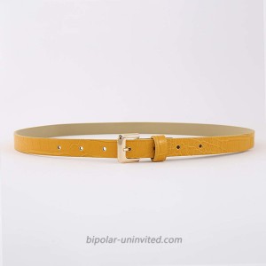 Fashion Womens Leather Belts with Pin Buckle Waist Belt for Jeans Pants，Yellow