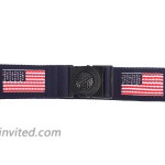 FIVESTAR Elastic Stretch Web Belts For Mens & Womens Non-Metal Buckle Navy Blue USA Flag at Women’s Clothing store