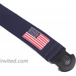 FIVESTAR Elastic Stretch Web Belts For Mens & Womens Non-Metal Buckle Navy Blue USA Flag at Women’s Clothing store