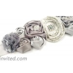 Floral Fall Flowers Maternity Sash for Wedding Sashes Romantic Flowers Belt SH-02 Sliver at Women’s Clothing store