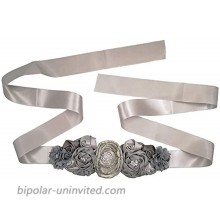 Floral Fall Flowers Maternity Sash for Wedding Sashes Romantic Flowers Belt SH-02 Sliver at  Women’s Clothing store