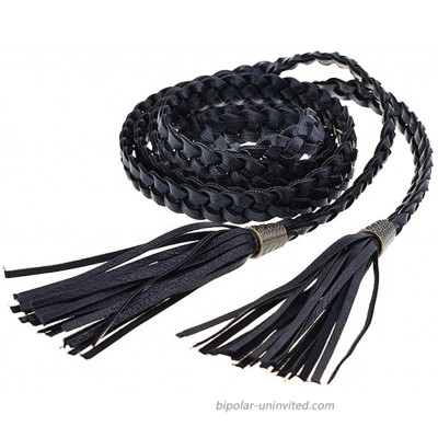FV RELAY Women's Fashion Tassel Thin Braided Belt For Dress Bowknot Waist Chain Black at  Women’s Clothing store